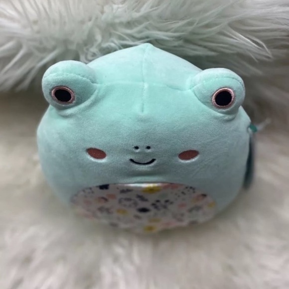 Squishmallows Fritz The Frog Floral Belly 8” Green Plush Stuffed Animal NEW - Picture 3 of 8